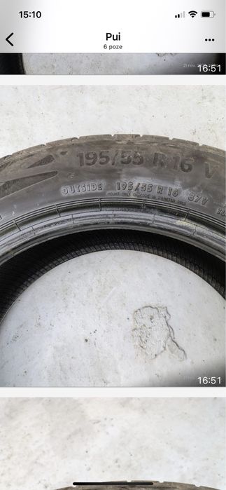 Vand Anvelope Continental 195/55 R16,uzura4500km, an2024