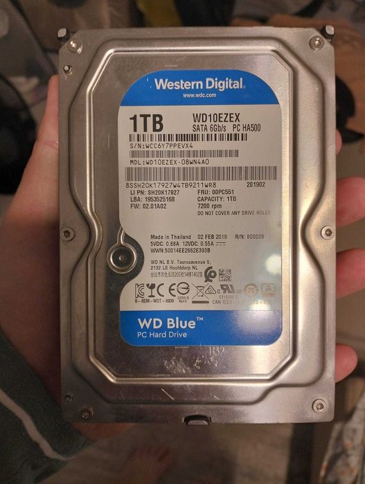 HDD 1 Tb 3,5 inch Western Digital Blue Sata3 6Gb/s 64MB Cache
