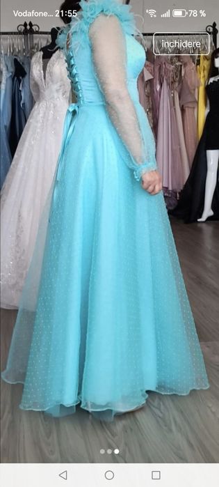 Rochie turcoaz de nunta Brillante