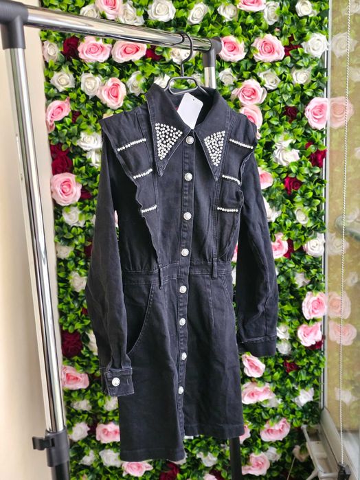 Черна рокля деним