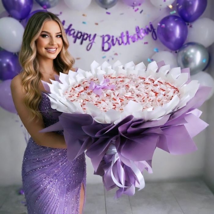 Изготовление букетов из конфет, ручная работа