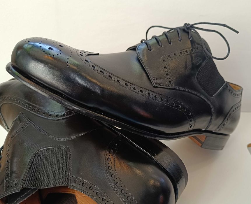 Pantofi derby de lux 43 brogue GREVE NOI lucrati manual piele naturala