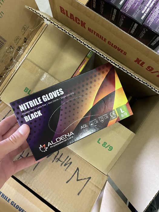 Ръкавици НИТРИЛНИ  100 броя в кутия на едро!Сини,Черни,Розови,Зелени,
