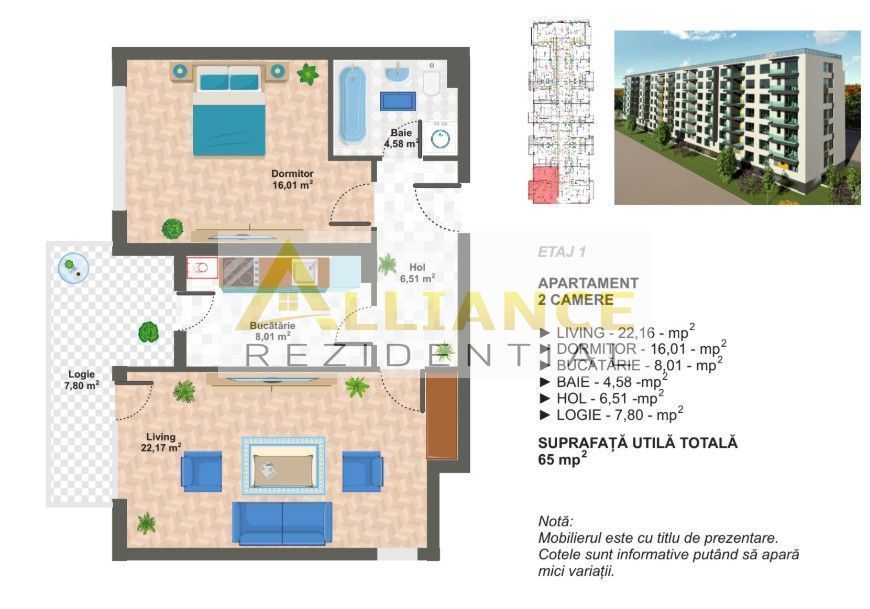 #Aparatorii Patriei | Apartament 2 camere | Decomandat - 65 mp