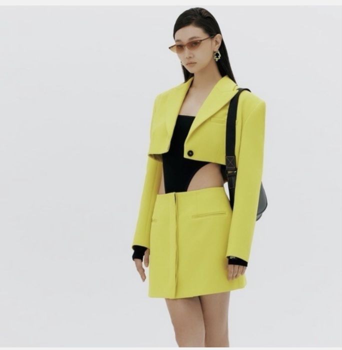 ZARA x Purple Magazine Cut Out Blazer Lime Green