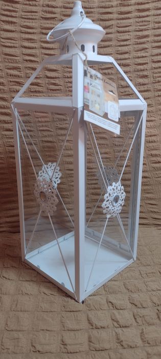 Фенер метал, нов, 15/15/42 см, украса, декорация