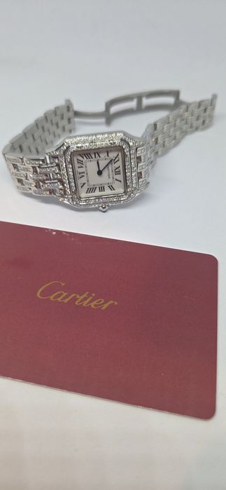 Ceas dama Cartier Panthere iced out diamante naturale