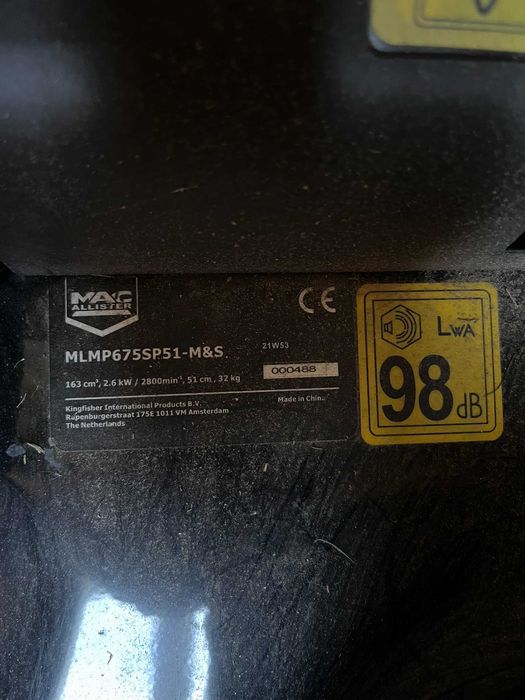 Masină de tuns iarba/gazon MAC ALLISTER 675exi, benzină, 3.5CP, 51 cm