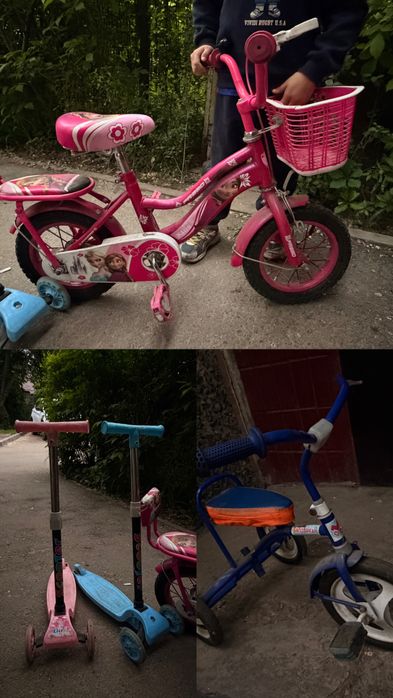 Велосипед для девочки, самокат и балдырған в подарок
