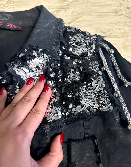 Дънково яке с паети