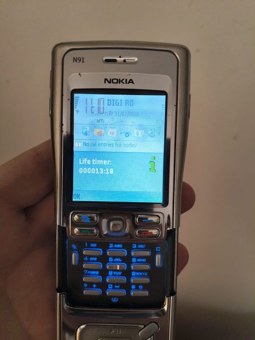 Nokia N91 N Series+charger original ( decodat,life timer 13:08)