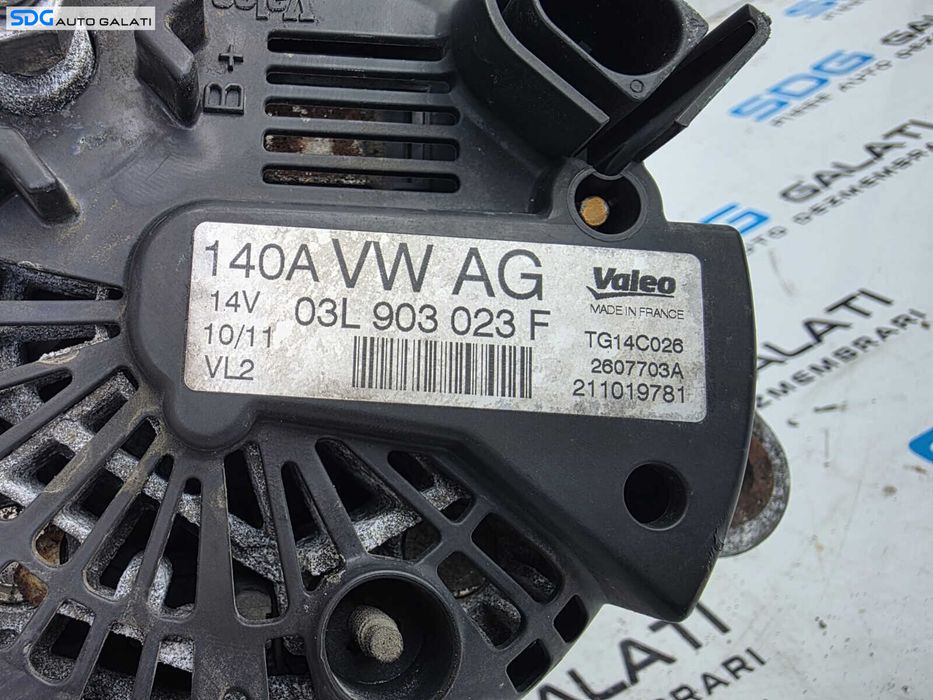 Alternator 140A Volkswagen Jetta 3 1.9 2.0 TDI 2005 - 2011 Cod 03L903023F [X2936]