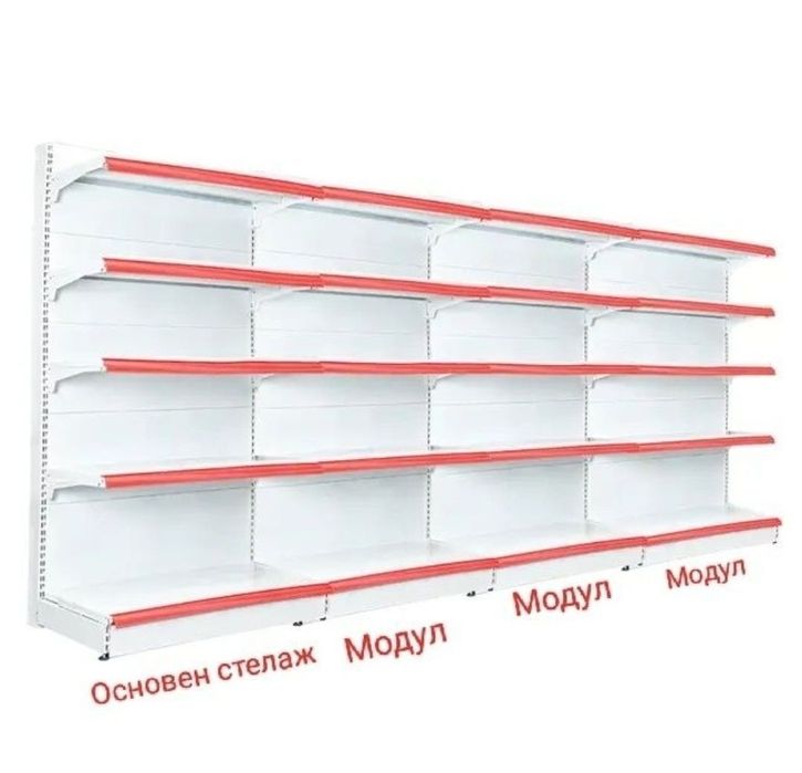 Стелажи за магазин супермаркет търговско оборудване