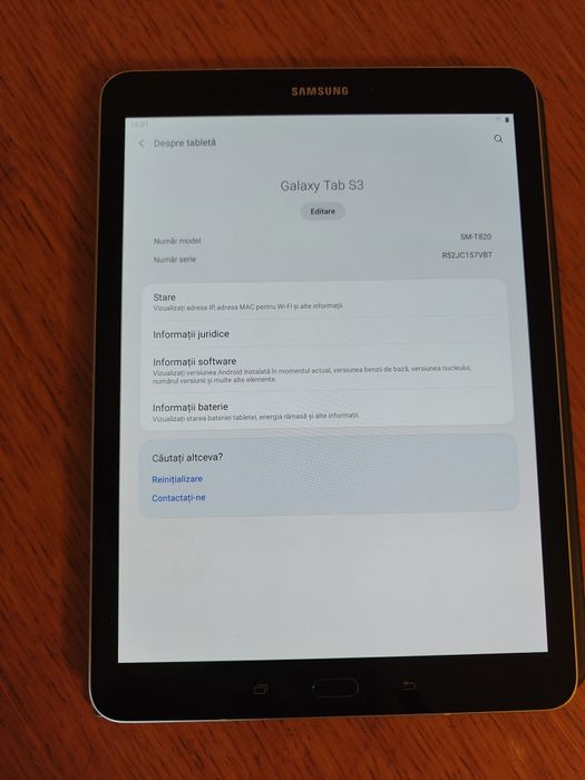 Samsung tab s3 sm t820, 4gb ram, 32gb, wifi