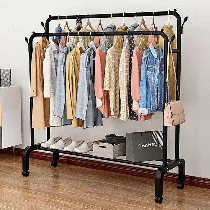 Двухъярусная напольная вешалка для одежды — 35кг