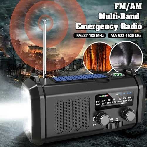 Ново Преносимо аварийно радио AM/FM 10000mAh батерия LED лампа SOS