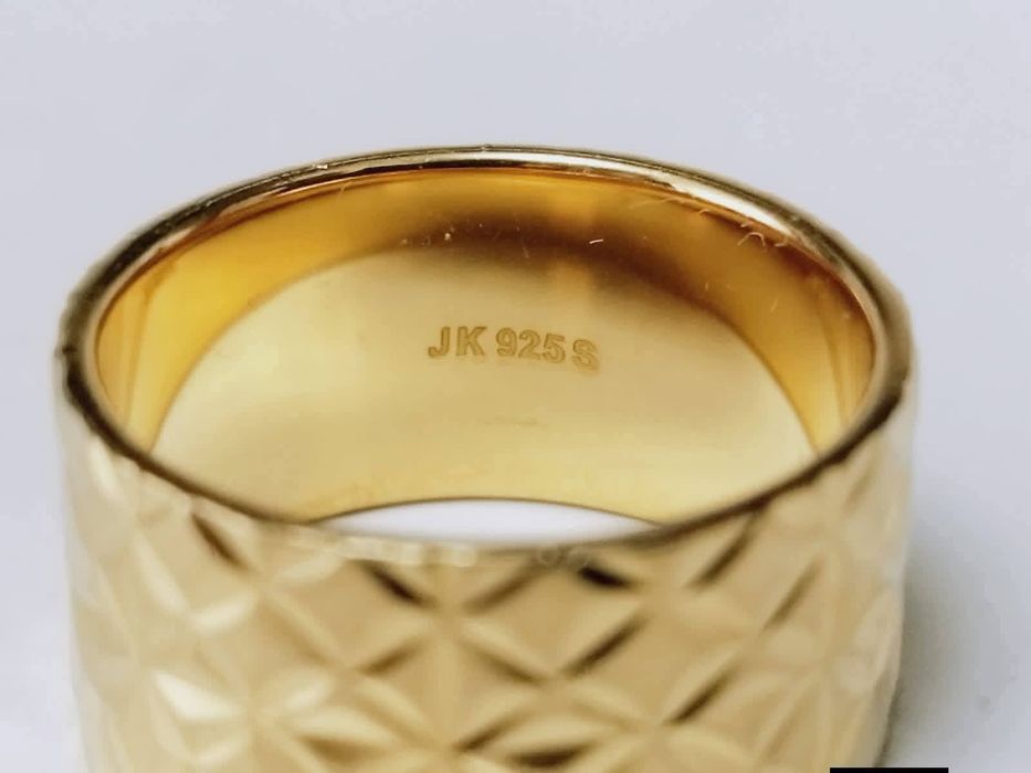 Vechi inel, model Big Reflection, din argint de 925, placat cu aur de 18K, Jane Konig JK