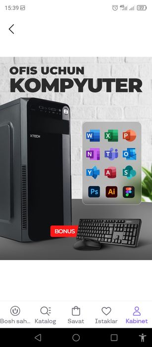 Ofisnoy kompyuter cor i5 sotiladi