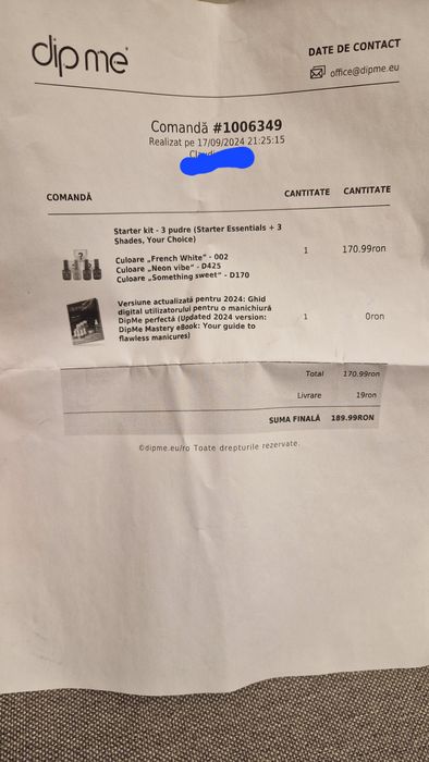 Oja unghii pudra de tip DIP Me