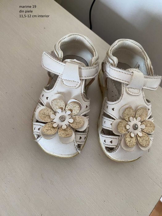set lot 2x Sandale copii marimea 19, interior 11,5-12 cm din piele