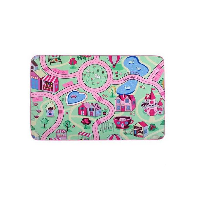 Детски килим Mercado Trade, За детска стая, Правоъгълен, Сив, Розов