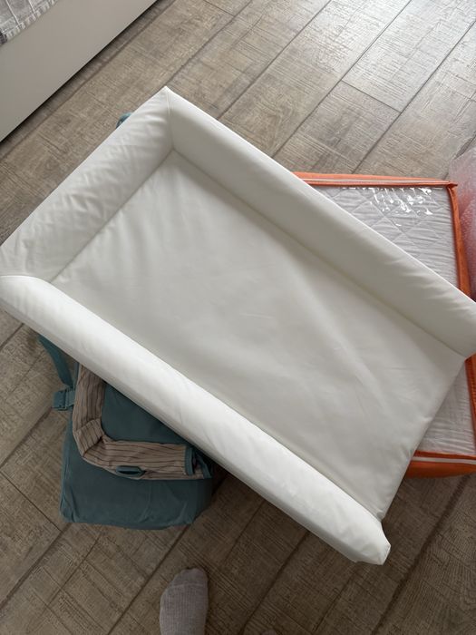 Patut pliabil 120x60 Bebe Royal Turcoaz cu 2 nivele