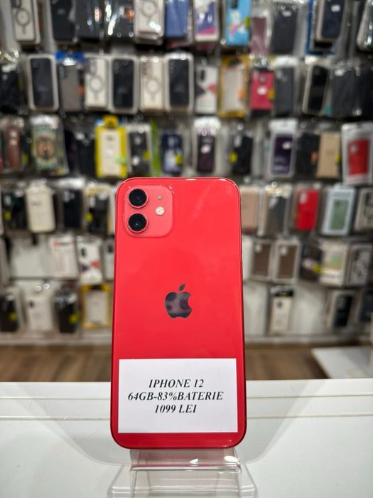 iSellStore Vâlcea: iPhone 12 Red  - 64GB- 83%baterie -