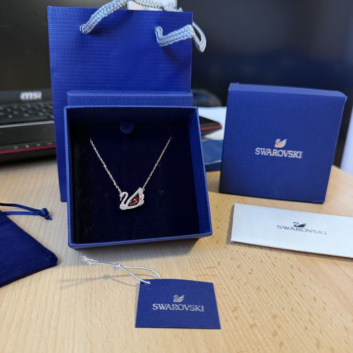 Lantisor Swarovski Dancing Swan Rose/Gold