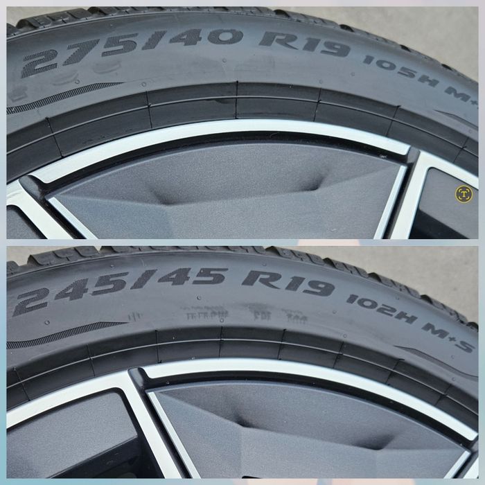Jante Roti BMW seria 5 G60 G61 i5 M pachet 2 dimensiuni / echipare iarna DOT 2024 Pirelli Winter cu steluță / 275 40 19 - 245 45 19