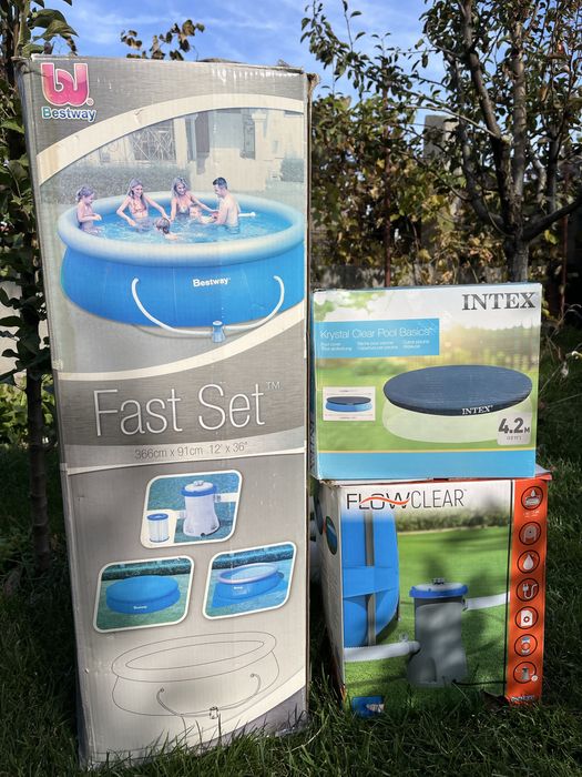 Piscina Bestway 366x91 cm cu pompa si prelata Intex