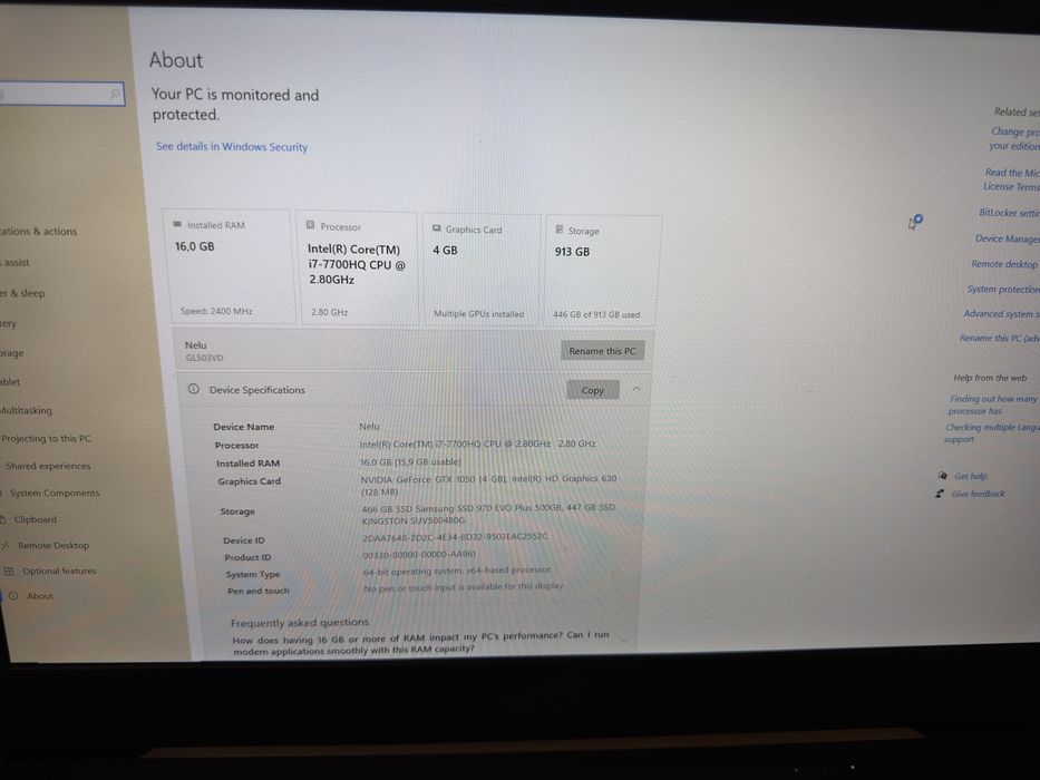 Vand laptop Asus  ROG