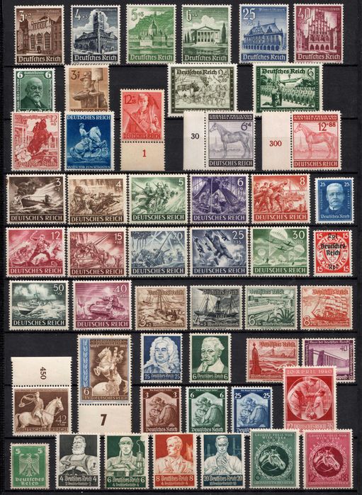 Lot timbre Deutsches Reich nestampilate MH al 3-lea Reich majoritatea