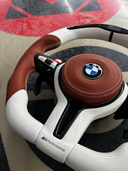 Volan BMW - Seria F/E - Piano White - Custom - Incalzire - Vibratii