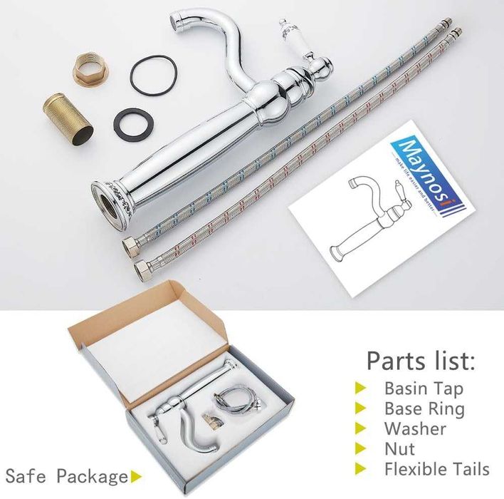 Baterie inalta Crom/Silver stil Victorian de Lavoar,REDUS de la 450RON