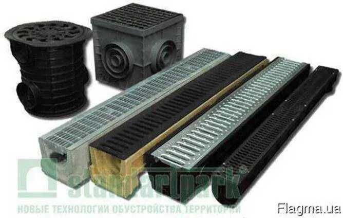 Лоточная система от Стандартпарк ЛОТОК, ВАРОНКИ, ЛЮКИ, бардюры КОКАНД