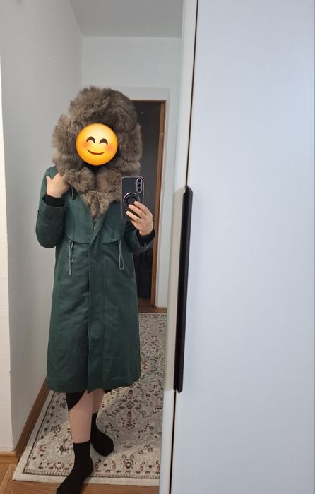 Зимняя парка с мехом песца