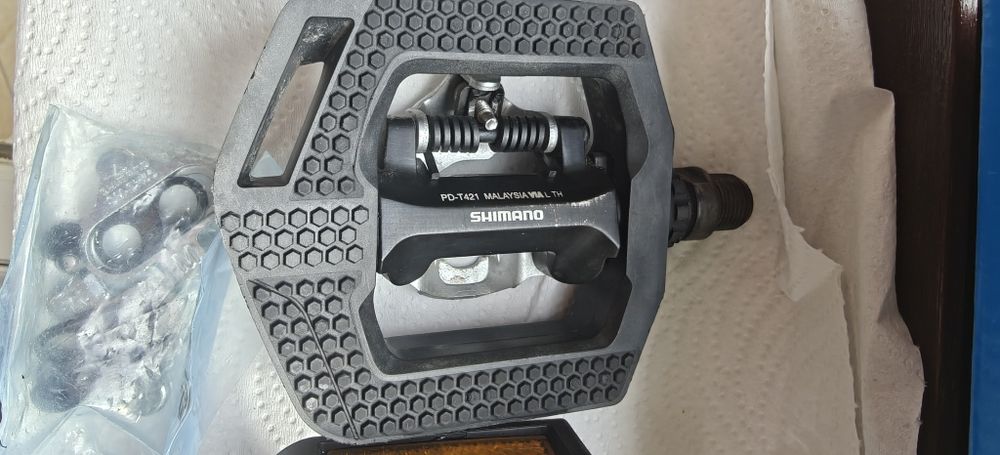 Pedale Shimano SPD SM-SH56 + PD-T421 cu catadioptrii | Stare excelentă