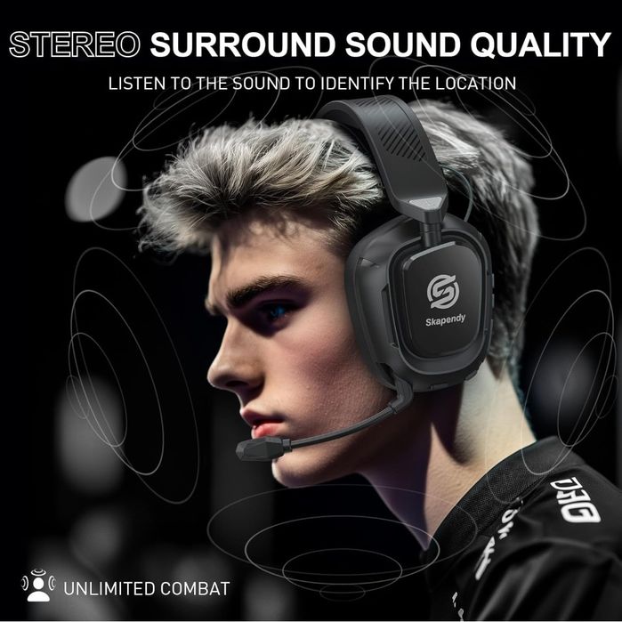 Căști de gaming wireless Skapendy VK84 de culoare neagră