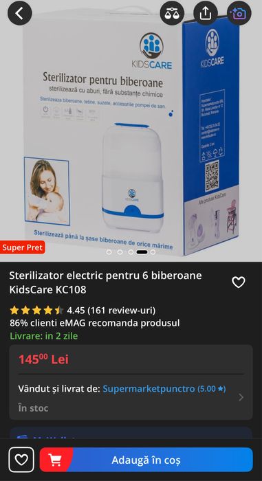Sterilizator biberoane