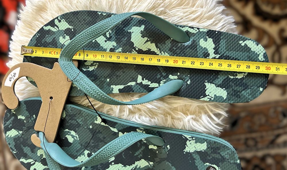 Papuci plaja Inextenso barbati 45/46, verde, camuflaj