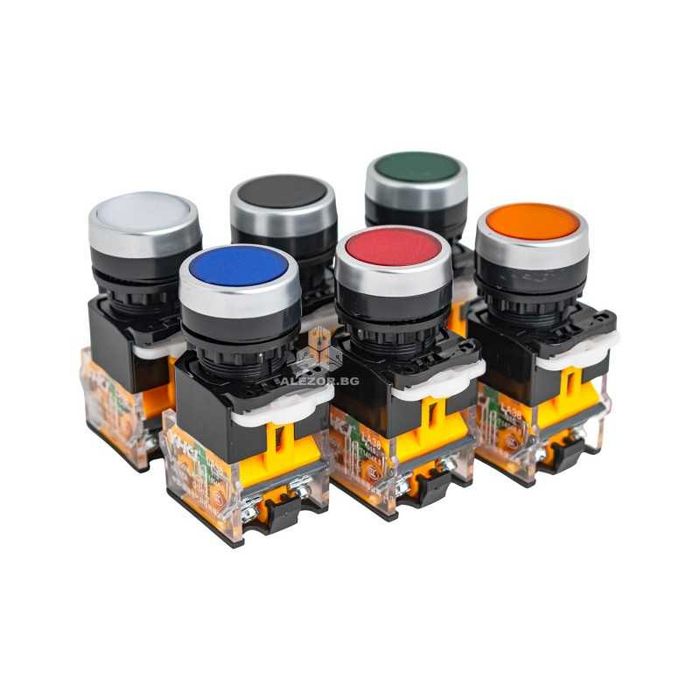 Бутонен превключвател On/Off, 1 позиция, 1NO и 1 NC контакти, 10А