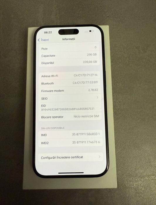 Iphone 15 Pro  -fără cutie