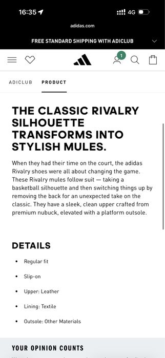 Продам новые мюли ADIDAS оригинал