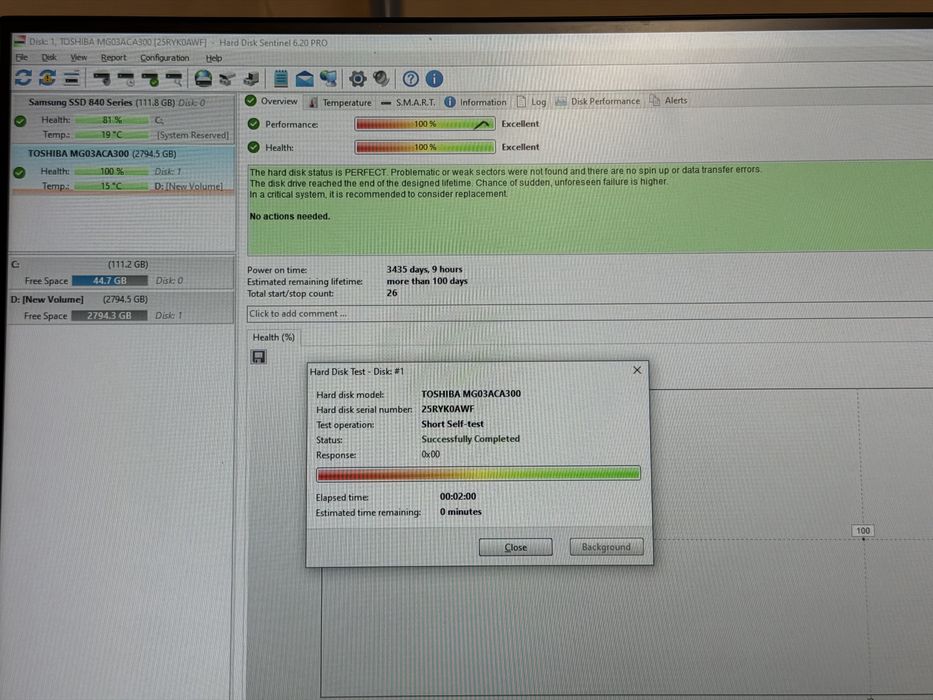 Hard disk PC Toshiba de 3000gb, testat la 100% viata, 6buc  pe stock