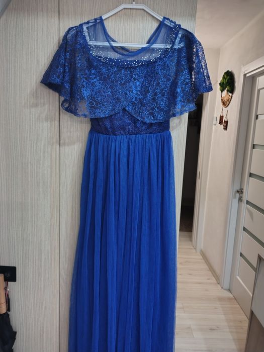 Rochie lungă elegantă albastru regal
