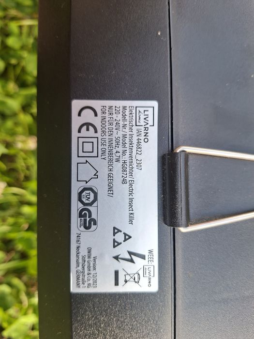 Lampă pentru uciderea insectelor (țânțari, muște, molii), capcană electrică, UV,