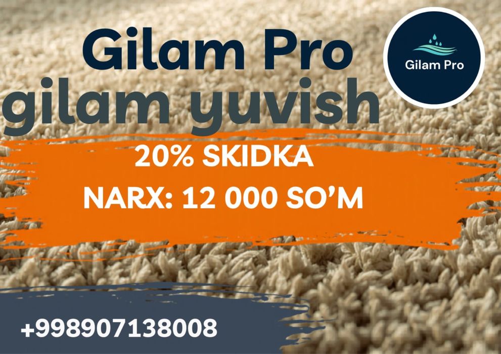 Gilam yuvish tez va toza
