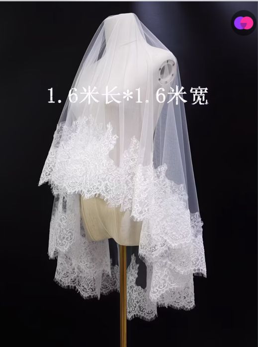 Фата кружевная 1,6м*1,6м