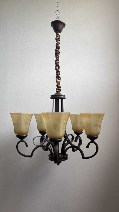 Candelabru vintage cu 5 brațe dulie E27