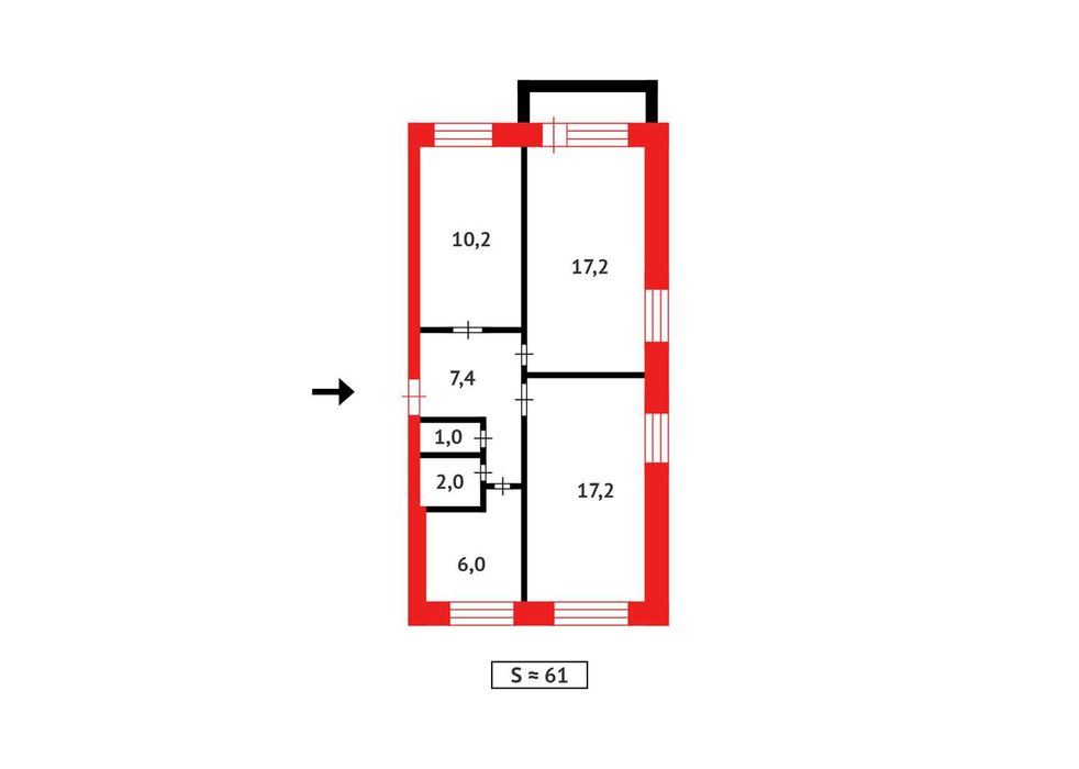 3х ком.кв. 5/5Эт, год 1985, проспект